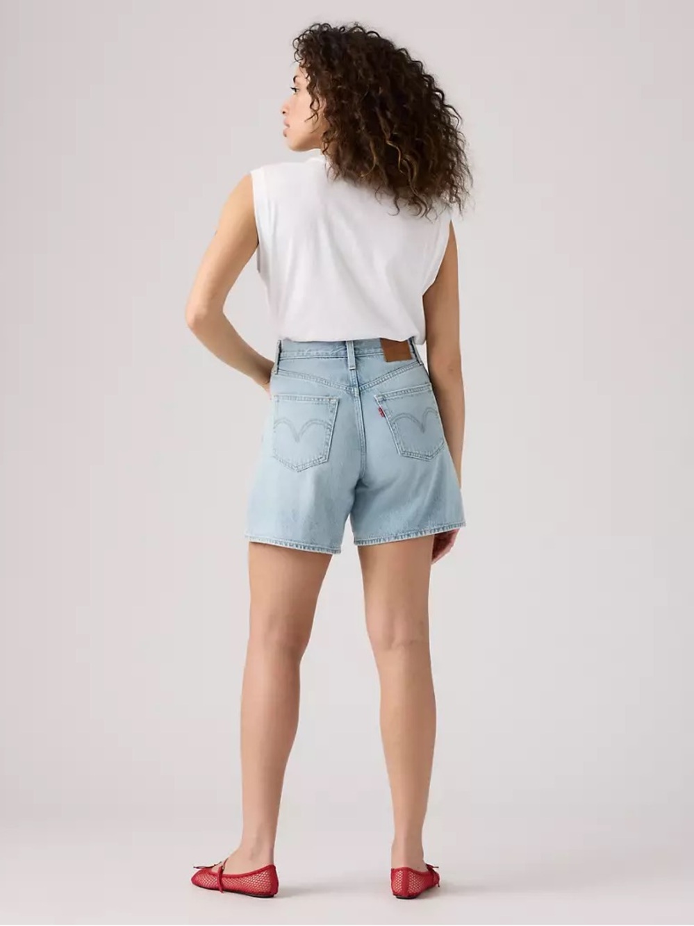 Levi's Pale Blue High-Rise Denim Shorts
